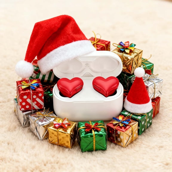 Heart-Shaped Wireless Bluetooth Earphones – Valentine’s Day Gift In-Ear Stereo Earbuds with Noise Reduction, Foldable Design, Bluetooth 5.3
