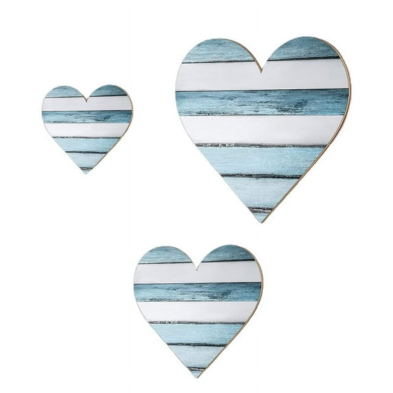 ✪ Heart Shaped Wood Sign 3pcs/set Wall Decor Wooden Art Crafts Pendant