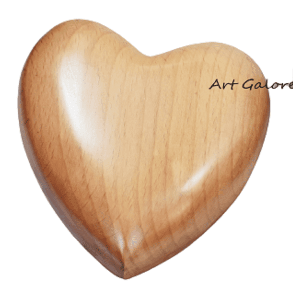 Heart Shaped Wooden Cremation Urns for Human Ashes, Memorial Urn Box, Wood Keepsake for Burial/Funeral Ashes, Hand Painted Biodegradable Urns Casket for Pet Ashes, Natural Matt, 4"x4"x2"