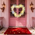 thumbnail image 1 of Heart-Shaped Wreath with Light Valentines Door Wreath Front Door Holiday Decor Valentines Home Decor Valentine's Day Hanging Heart Wreaths, 1 of 6