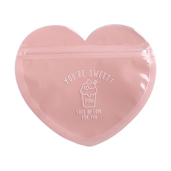 Heart-Shaped Ziplock Gift Bags, 10Pcs Clear Pet Packaging Bags for Candy, Chocolate, Jewelry, Valentine'S Day Treats, Party Favors, And Sweet Present Wrapping (4.9X4.3 Inches), One Bag (10 Pieces)