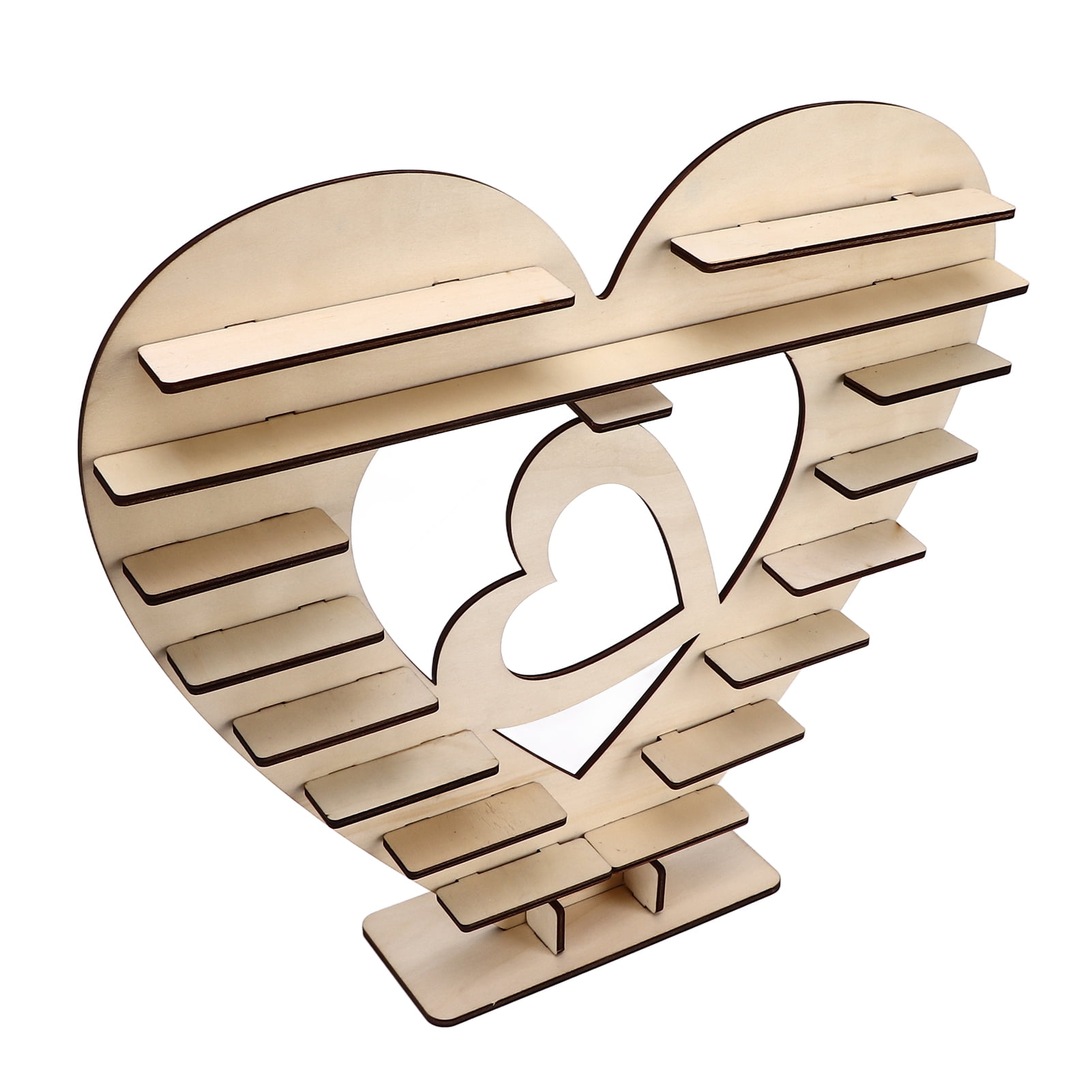 Heart ShapedWooden Chocolate Stand,Heart Shaped Easy Assembly Durable  Reusable Mini Cake Stand for Party Wedding Birthdays, Anniversaries,  Showers, Mothers' Days. 
