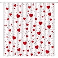 thumbnail image 1 of Heart Shower Curtain Valentine''s Day Red Heart Polka Dot Romantic Sweet Couple Fabric Bathroom Decor Curtain with Hooks,Red, 1 of 6