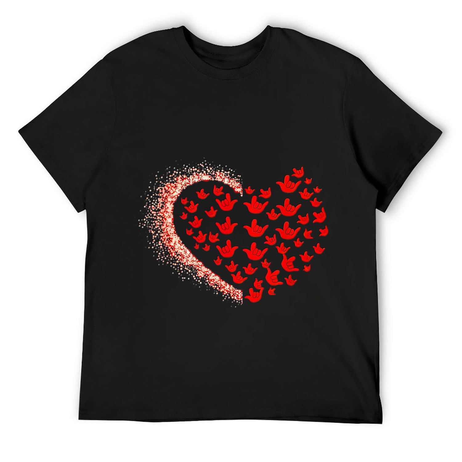 Heart Silhouette with sign I love you in ASL sign language T-Shirt ...