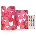 thumbnail image 1 of Heart Simple Red White Flameless LED Candle Set with Remote, Battery Operated Color Changing Pillar Candles, Set of 2, 1 of 7