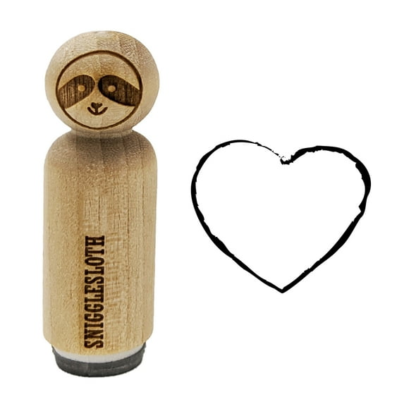 Heart Sketch Love Outline Rubber Stamp for Scrapbooking Crafting Stamping - Large 1-1/4 Inch