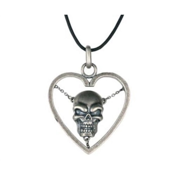 Heart Skull Pendant Necklace