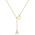 thumbnail image 1 of Heart Slip Chain Necklace For Women, 14k Gold Plated A-Z Initial Zirconia Inlaid Pendant Charm Choker Statement Gift Jewelry, 1 of 7