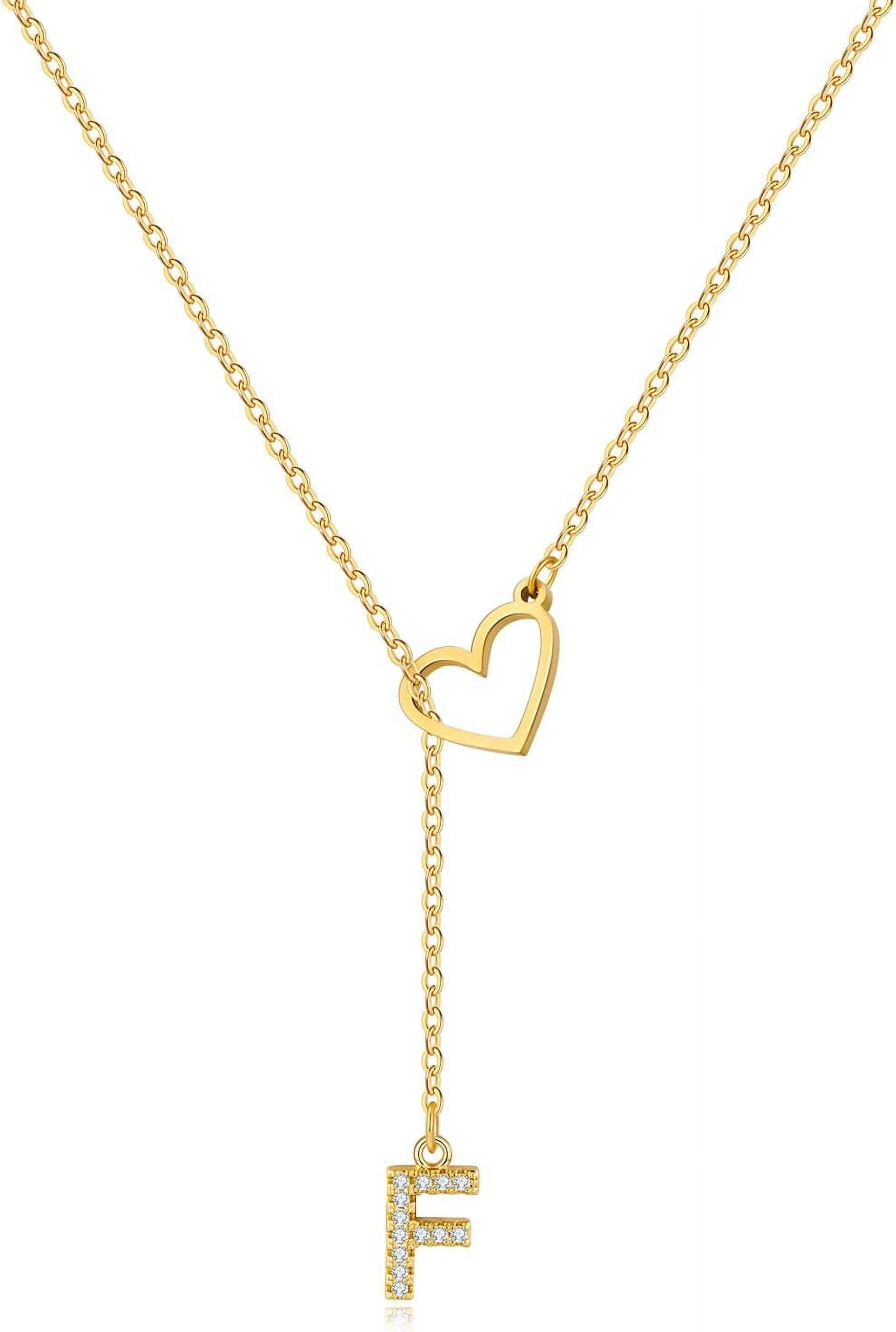 Heart Lariat Necklace - Anabel Aram Gold 14k Gold Plated Heart Lariat Necklace main image 2
