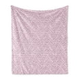 thumbnail image 1 of Heart Soft Flannel Fleece Throw Blanket, Valentine's Days Theme Romance Pattern in Simplistic Style Rhythmic, Cozy Plush for Indoor and Outdoor Use, 50" x 60", Baby Pink and Dark Taupe, by Ambesonne, 1 of 6