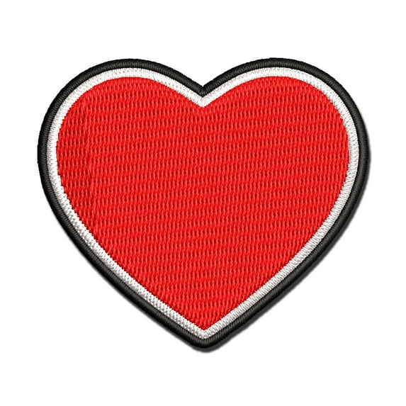 Heart Solid Applique Multi-Color Embroidered Iron-On Patch - 2.0 Inch Mini
