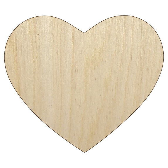 Heart Solid Wood Shape Unfinished Piece Cutout Craft DIY Projects - 4.70 Inch Size - 1/8 Inch Thick