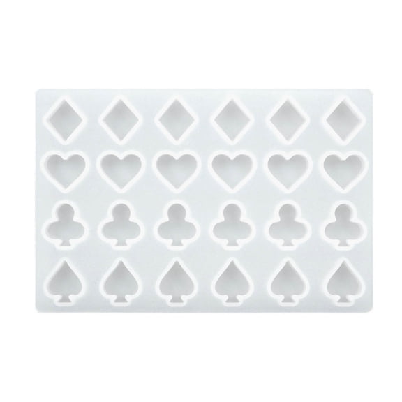 Heart Spade Club Silicone Mould Poker Wax Pellet Resin Mold for Fondant