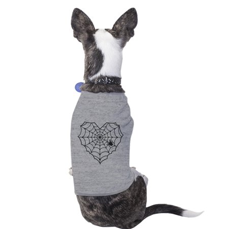 Heart Spider Web Pets Grey Shirt