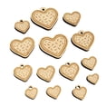 thumbnail image 1 of Heart Sprinkle Cookie Wood Mini Charms Shapes DIY Craft Jewelry - No Hole - 30mm (6pcs), 1 of 7