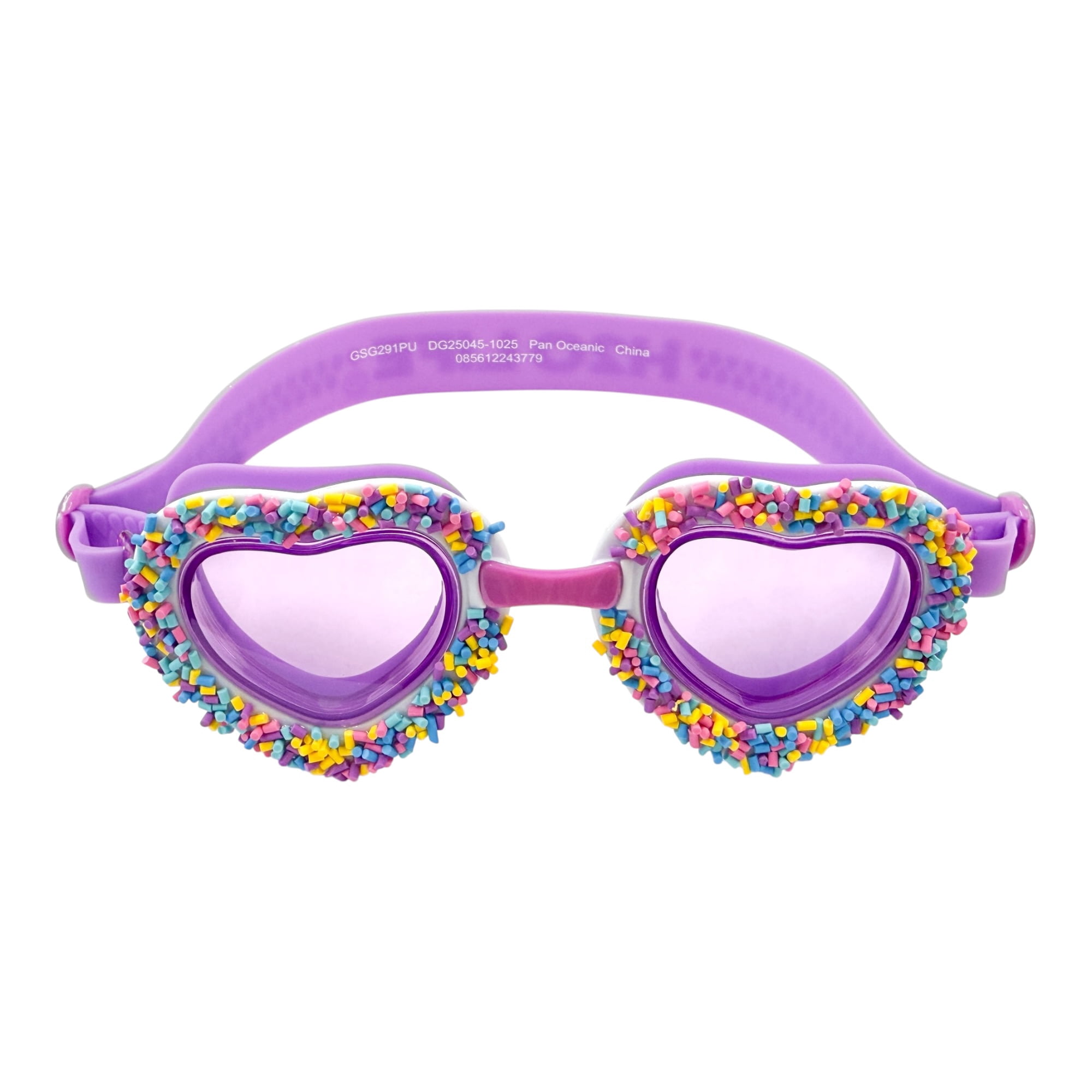 Heart Sprinkles Purple Swim Googles