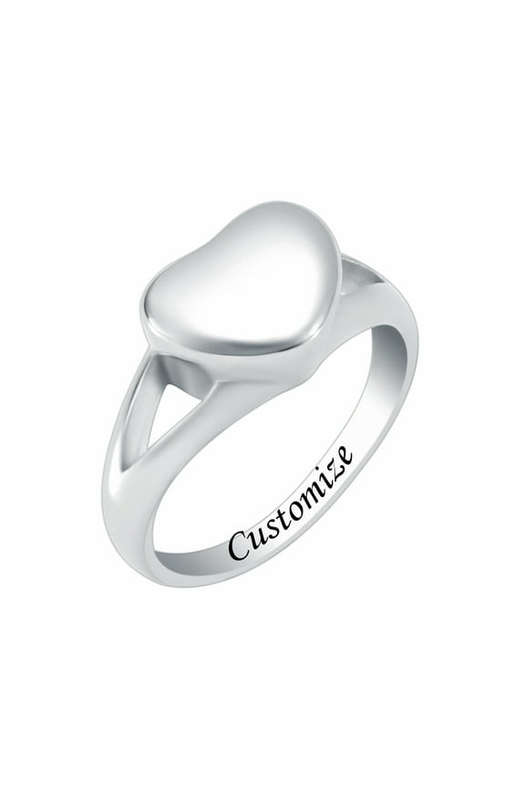 Heart Stainless Steel Women Ring Keepsake Cremation Jewelry for Ashes Holder Memorial Urn Ring