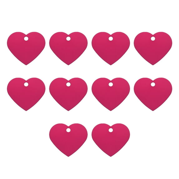 Heart Stamping Blank Tags, Aluminum Blank Dog ID Tag Rose Red Engraving Tag for Necklace Bracelet Making,10pcs