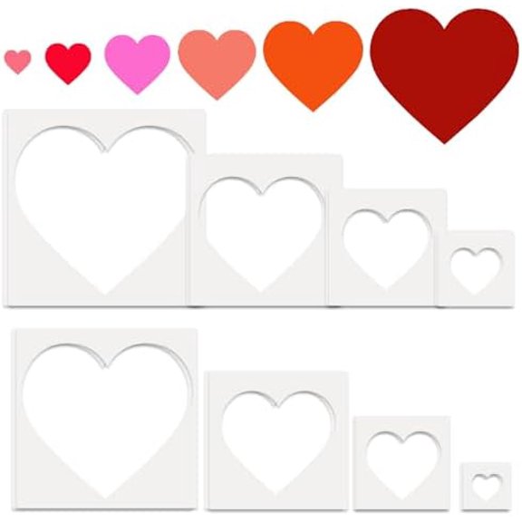 Heart Stencils for Painting on Wood,16 Pcs Plastic Large to Small Different Sizes Heart Templates for Drawing and Crafts,Spraying on Wall-Reusable