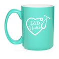 thumbnail image 1 of Heart Stethoscope L&D Nurse Labor Delivery Ceramic Coffee Mug Tea Cup Gift for Her, Sister, Wife, Boss, Coworker, Best Friend, Birthday, Cute, Graduation, Retirement (15oz Teal), 1 of 1