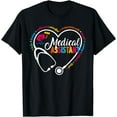 thumbnail image 1 of Heart Stethoscope Medical Assistant Shirts Funny Nurse T-Shirt, 1 of 3