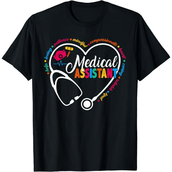 Heart Stethoscope Medical Assistant Shirts Funny Nurse T-Shirt