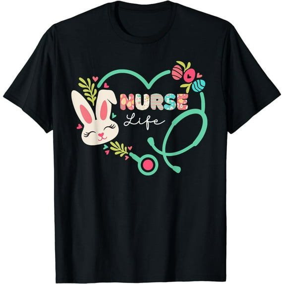 Heart Stethoscope Nurse Easter Nurse Life Funny Easter Day T-Shirt
