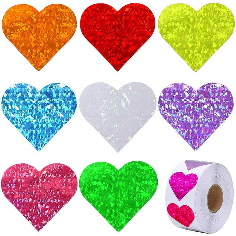 Heart Sticker Multi-Color Self-Adhesive Heart-Shaped Stickers Valentine's Day Heart Stickers for Valentine's Day or Wedding Decorations 500 Pieces 1