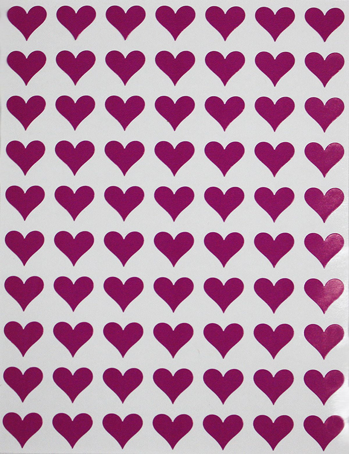 Metallic Rose Heart Stickers | 0.75 Inch Wide | 500 Pack