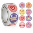 thumbnail image 1 of Heart Stickers, Valentines Stickers, Self-Adhesive Colorful Stickers, Heart-Shaped Labels for Scrapbooking, 1 Roll Gift Wrapping Stickers, Valentine's Day Decorative Stickers, 1 of 9