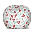 thumbnail image 1 of Heart Storage Toy Bag Chair, Valentine's Day Theme Repetitive Hearts Love Romance Art Style Pattern, Stuffed Animal Organizer Washable Bag, Small Size, Ruby Pale Blue White, by Ambesonne, 1 of 3