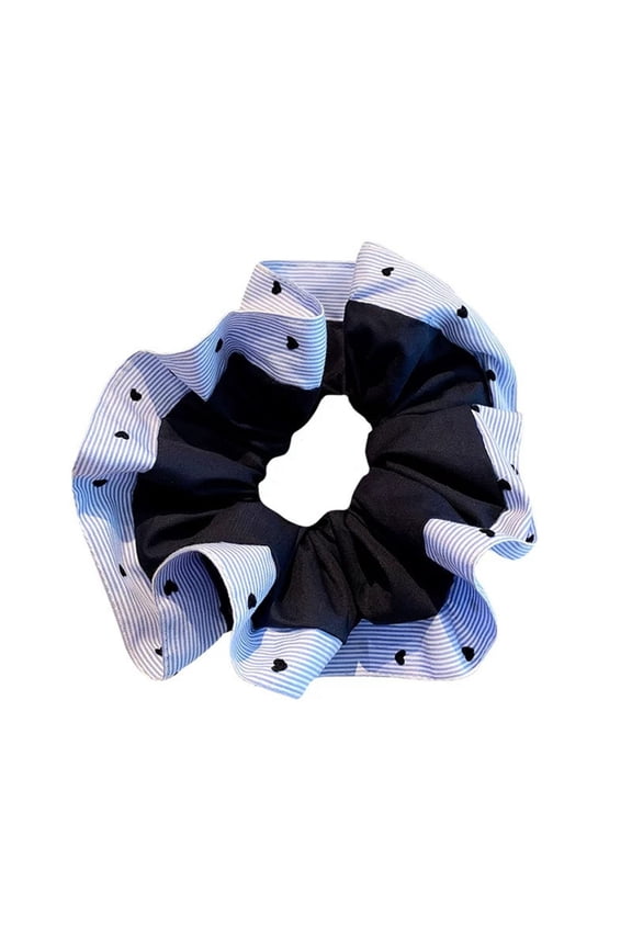Heart Stripes Hair Ties Elastic Fabrics Scrunchies For Women Girls Cute Hair Accessories Ponytail Holders
