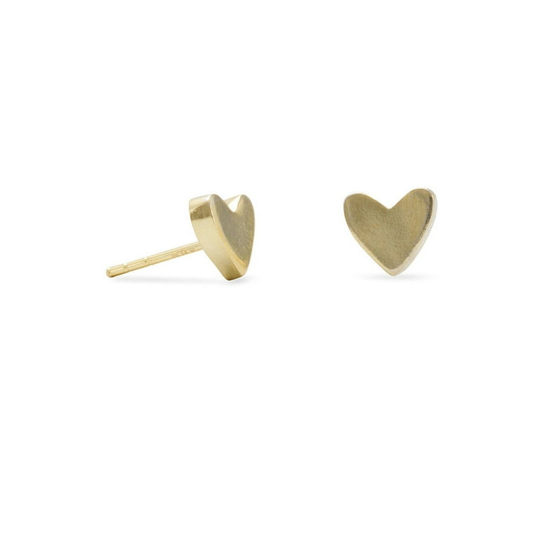 Heart Stud Post Earrings Gold-plated Sterling Silver 7mm Diameter Heart Stud Post Earrings Gold-plated Sterling Silver 7mm Diameter