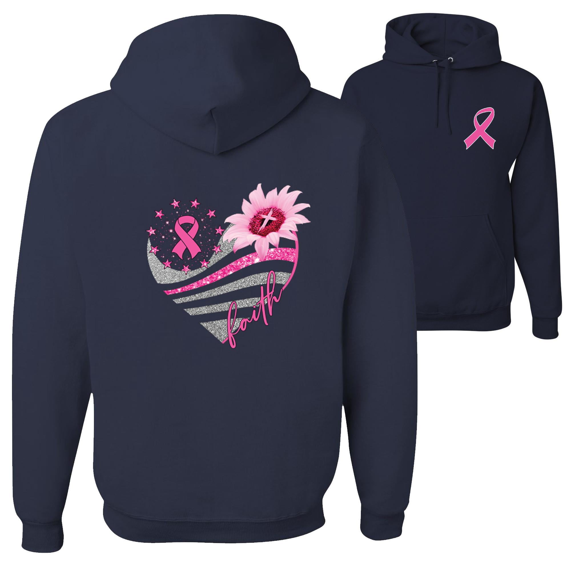 Heart Sunflower Faith Cross Pink Ribbon Breast Cancer Awareness FRONT