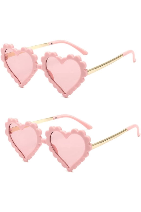 Heart Sunglasses,Fashion Cute Glasses UV Protection Outdoor Girl Heart Shaped Sunglasses for Toddler Party Beach