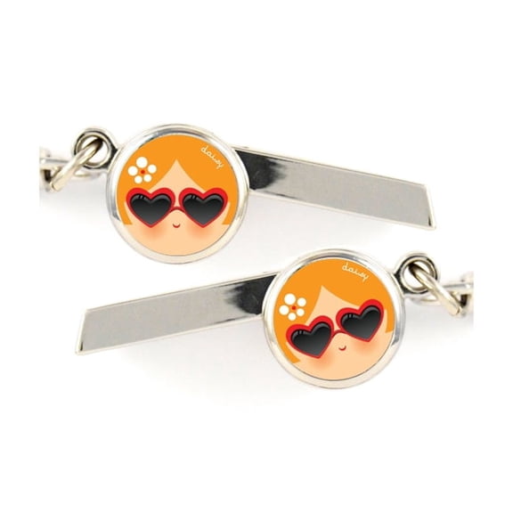 Heart Sunglasses Safety Whistle Keychain