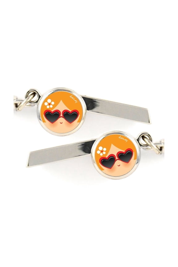 Heart Sunglasses Safety Whistle Keychain