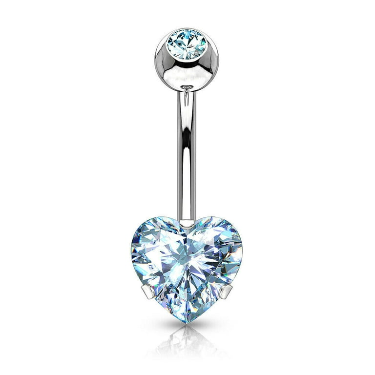 Surgical Steel Blue Turquoise Stone Prong Set Belly Button Ring Surgical Steel Blue Turquoise Stone Prong Set Belly Button Ring