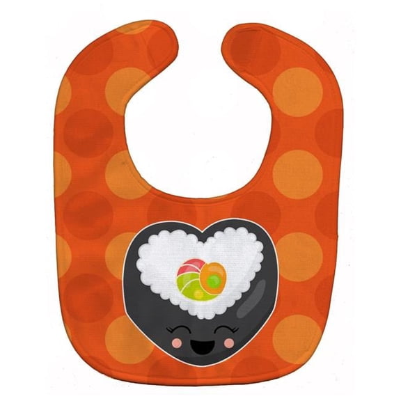 Heart Sushi Roll With Face Baby Bib
