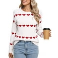 thumbnail image 1 of Heart Sweater for Women Valentine's Day Cute Crewneck Sweaters Casual Loose Lightweight Knit Pullover Jumper Tops Shermie, 1 of 6