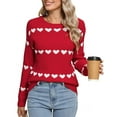 thumbnail image 1 of Heart Sweater for Women Valentine's Day Cute Crewneck Sweaters Casual Loose Lightweight Knit Pullover Jumper Tops Shermie, 1 of 6