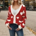 thumbnail image 1 of Heart Sweaters for Women In Red Long Sleeve Elegant Long Knitted Shirt Loose Sweater Cardigan Jacket Sweater Jacket, 1 of 5