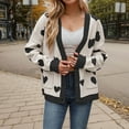 thumbnail image 1 of Heart Sweaters for Women In Red Long Sleeve Elegant Long Knitted Shirt Loose Sweater Cardigan Jacket Sweater Jacket, 1 of 7
