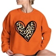 thumbnail image 1 of Heart Sweatshirt Womens Valentines Day Outfits Long Sleeve Pullover Shirt Crewneck Trendy Cute Tops, M Orange, 1 of 5
