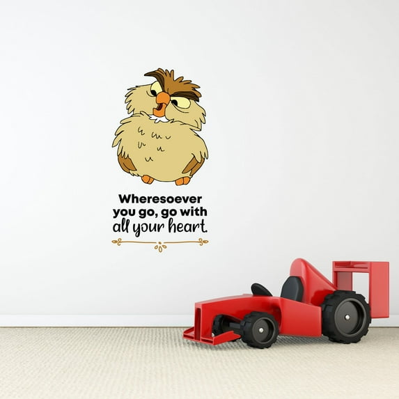 Heart Sword in the Stone Owl Quote Cartoon Quotes Decors Wall Sticker Art Design Decal for Girls Boys Kids Room Bedroom Nursery Kindergarten Home Decor Stickers Wall Art Vinyl Decoration (20x12 inch)
