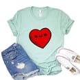 thumbnail image 1 of Heart T-shirt Valentines Day Top Lovers Tee Women's Anniversary Shirt Couple Tshirt Gift For Her True Love Shirts, 1 of 3