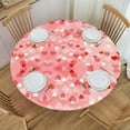 thumbnail image 1 of Heart Tablecloth with Elastic Edge, Round Table Cloth Valentine''s Day Washable Reusable Table Cover for Kitchen Dining Party Picnic, Small, 1 of 6