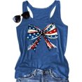 thumbnail image 1 of Heart Tank Top Women Patriotic Shirt American 4th of July Sleeveless Tops Blue, 1 of 5