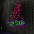 thumbnail image 1 of Heart Tattoo Neon Sign, Tattoo Shop Signboard Decor, 1 of 4