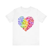 Heart Tee - Rainbow Colored Hearts Spread Love Unisex Jersey Short Sleeve Tee